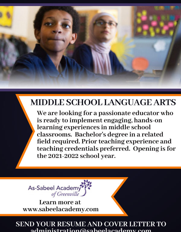 Language Arts Teacher Opening for 2021-2022